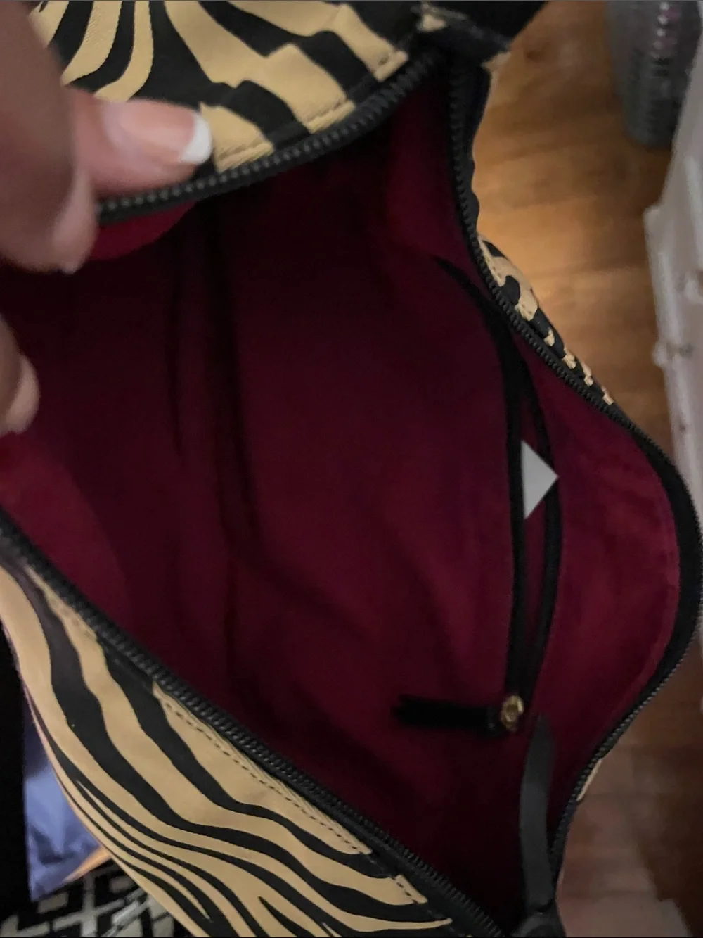 Kate Spade Black & Tan Zebra-Print Shoulder Bag